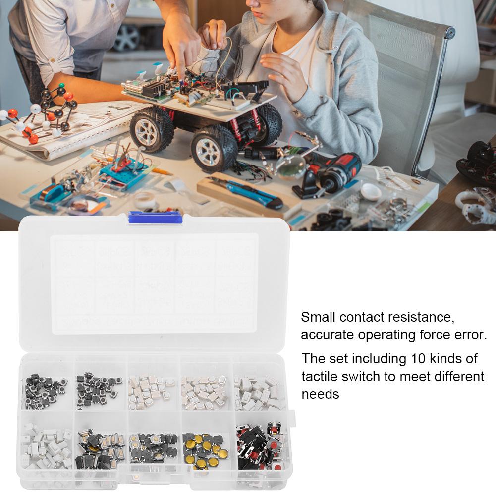 250 Pcs Tactile Switch 10 Kinds Momentary Tactile Push Button Switch Assortment Kit  Less Than Br More Than