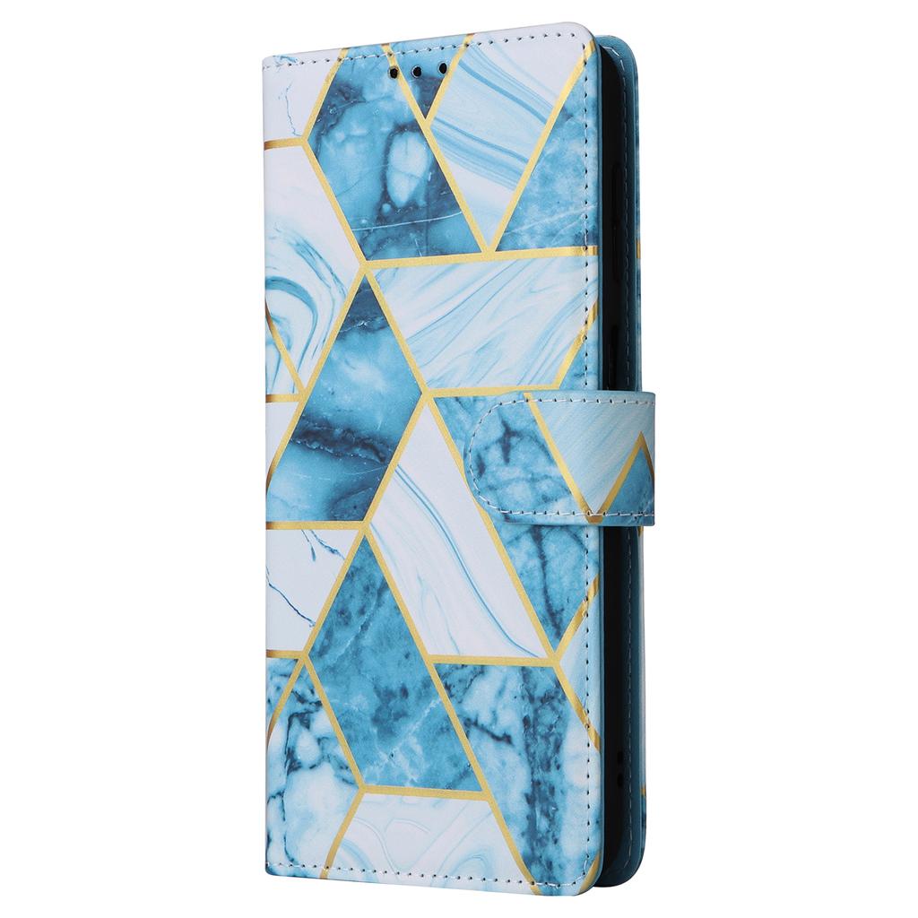 For Samsung Galaxy A17 5G/A17 4G/A26 5G Case Lacquered Marble Pattern Leather Phone Cover with Wrist Strap