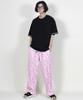 Deumakeu Flower Semi-Wide One-Pleat Pants Hot Red