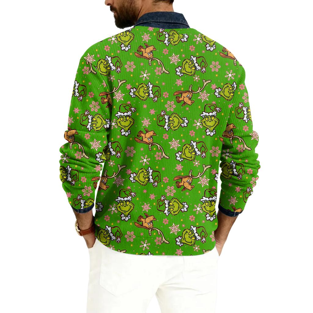 Herren V-Ausschnitt Langarm Rippstrick Pullover