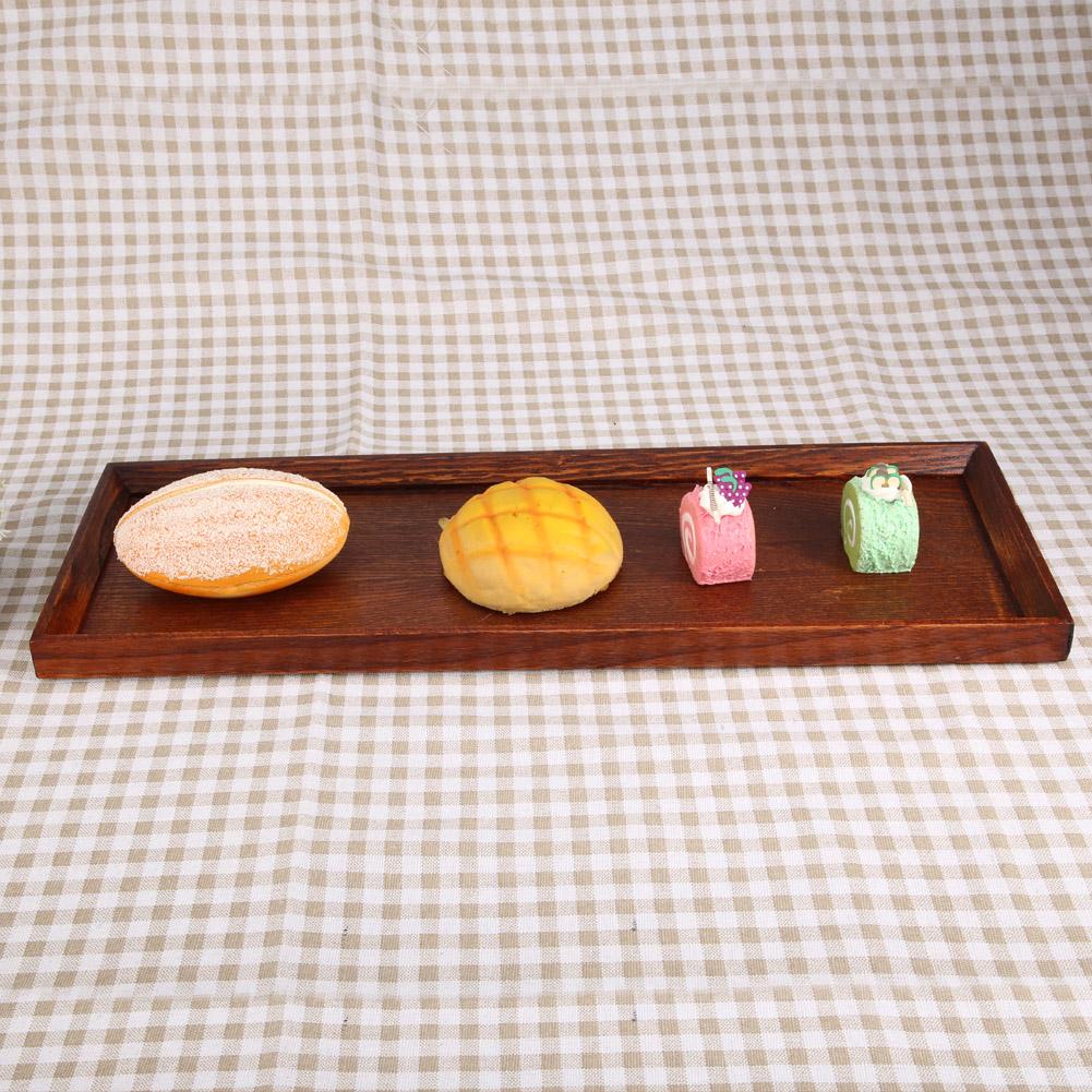 Wooden Serving Tray Plate for Tea Set Fruits Candies Food Home Decoration (45*15*2cm)