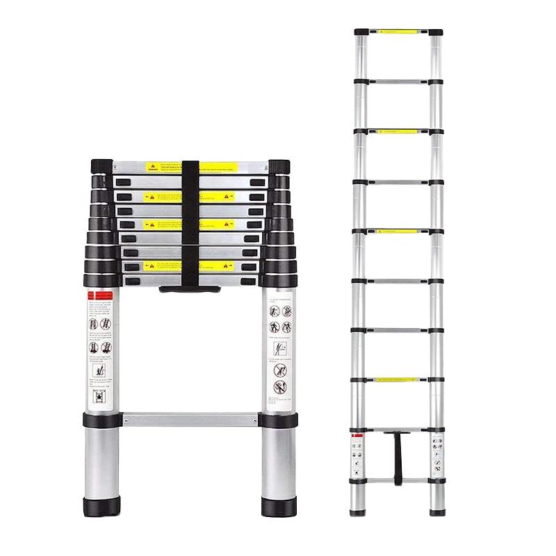 Lightweight Telescopic Aluminum Step Ladder - Foldable & Liftable for Indoor/Outdoor Use