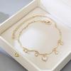 French Elegance Heart Zircon Anklet: Summer Beach Style, Simple & Versatile Foot Jewelry.