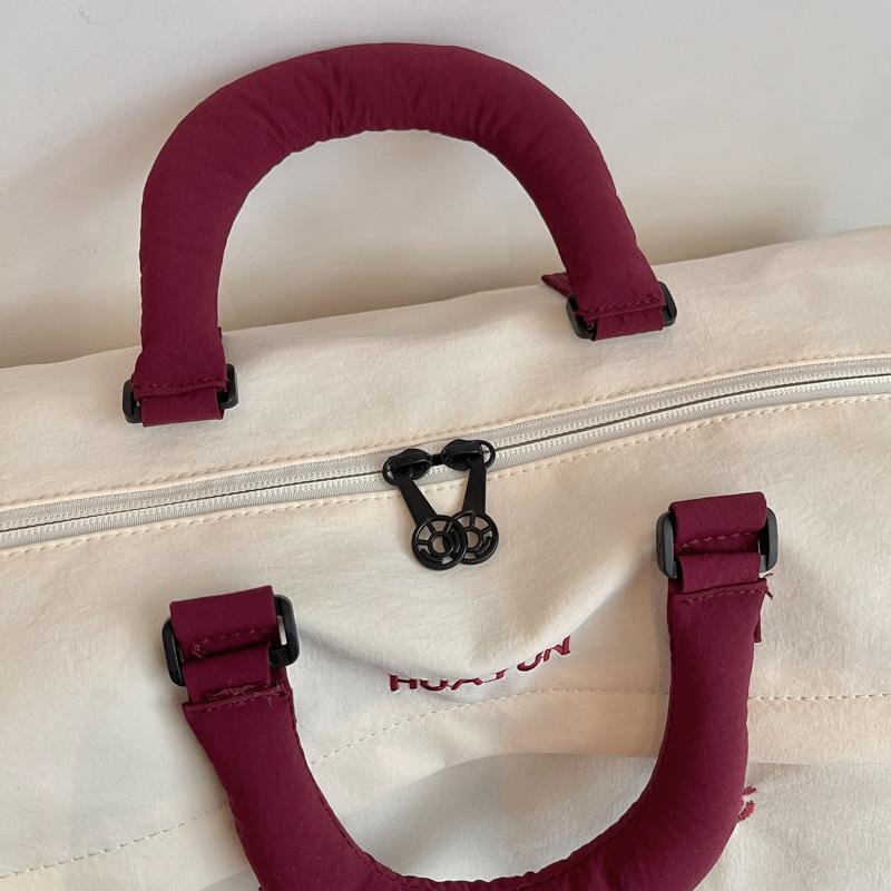 Bolsa de lona impermeable de nailon para mujer, bolsa de viaje, bolsa de gimnasio, bolso de mano con correa ajustable