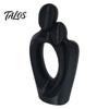 Integrated One-piece Design 3D Printed One Heart Couple Statue, Abstract Hugging Lovers Figurine with Stable Base, Minimalist Ornaments Love Sculpture