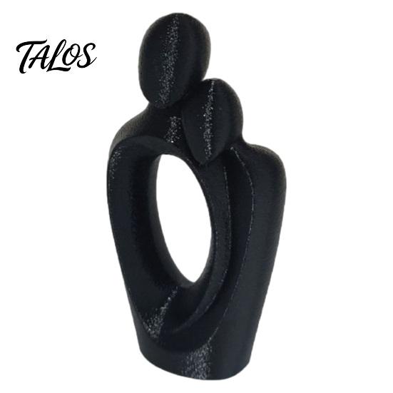 Integrated One-piece Design 3D Printed One Heart Couple Statue, Abstract Hugging Lovers Figurine with Stable Base, Minimalist Ornaments Love Sculpture