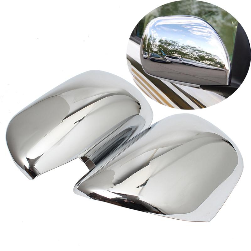 

DOOR SIDE WING MIRROR CHROME COVER REAR For Toyota Land Cruiser Prado120 2003-2009 Chrome Side Mirror Cover Caps Shell Case