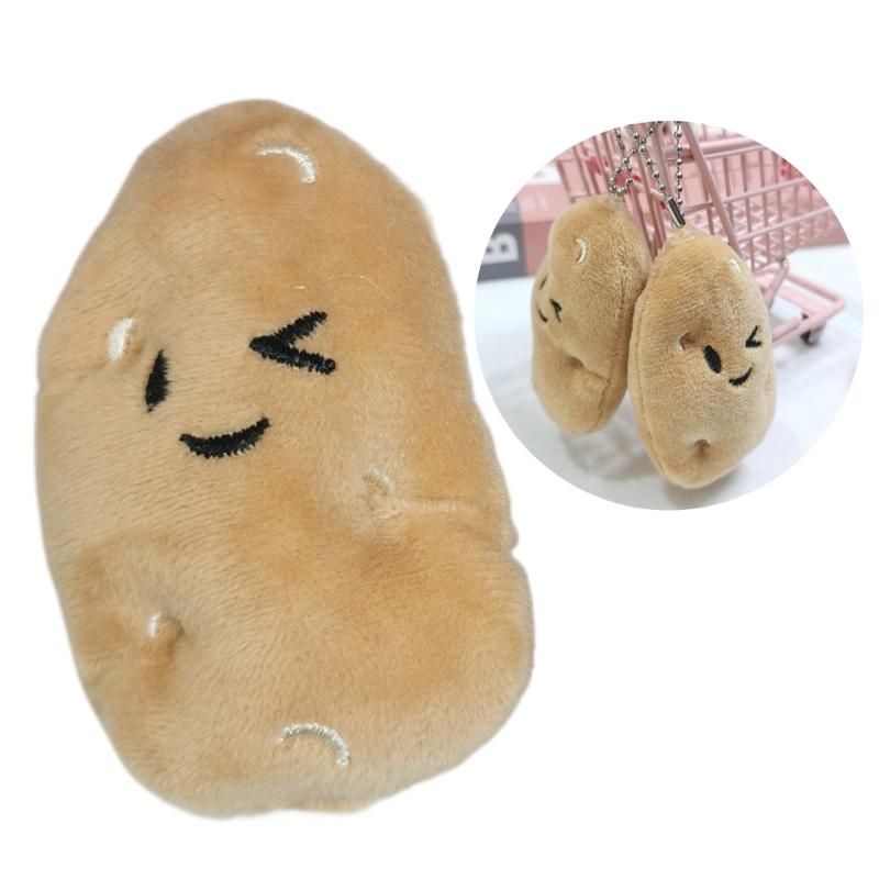 Cute Stuffed Potato Badge Pin Cartoon Potatoes Brooch Pendant Bag Charm Plush Key Chain Decorations Badge Accessory