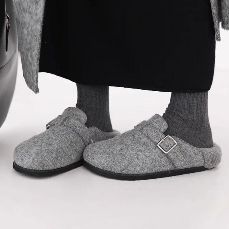 

Winter House Plush Slippers for Women Winter Non-Slip Flat Heels Cotton Slides Woman Fashion Flock Warm Cotton Shoes Slippers 35 кофейный