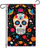 Linen Material- Colorful Sugar Skull Garden Ag 11.81 X 17.72 Inch Oral Mexican Folk Art Design Vibrant Skeleton Theme Ou GGO