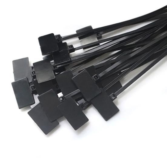 100 Pezzi Fascette per Cavi Marcatore in Nylon Autobloccanti Etichette a Zip con Etichetta Scrivibile per Organizzazione Cavi Elettrici di Rete Ethernet