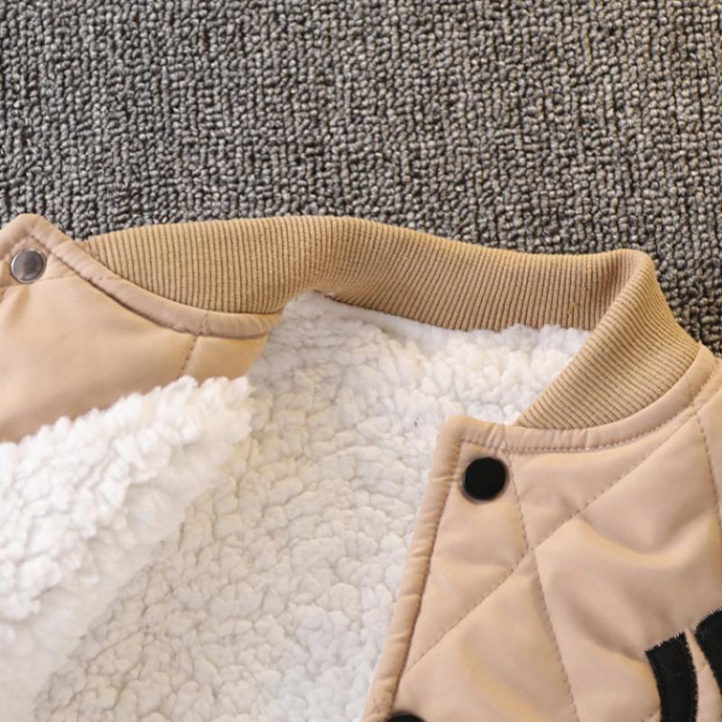 Herbst Winter Baby Jungen Verdickte Plüsch Jacke Mäntel Baseball Kleidung Kind Mode Warme Fleece Baumwolle Gepolsterte Kleidung Oberbekleidung
