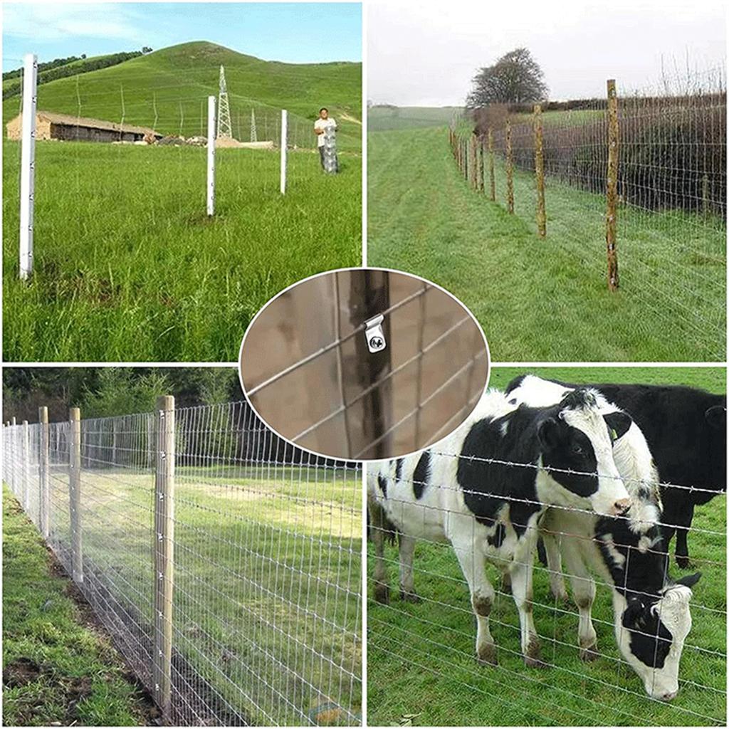 100 ks plotových drátěných svorek na plot, montážní spony pro zemědělské oplocení, nerezové šroubovací drátěné svorky se šrouby pro drát