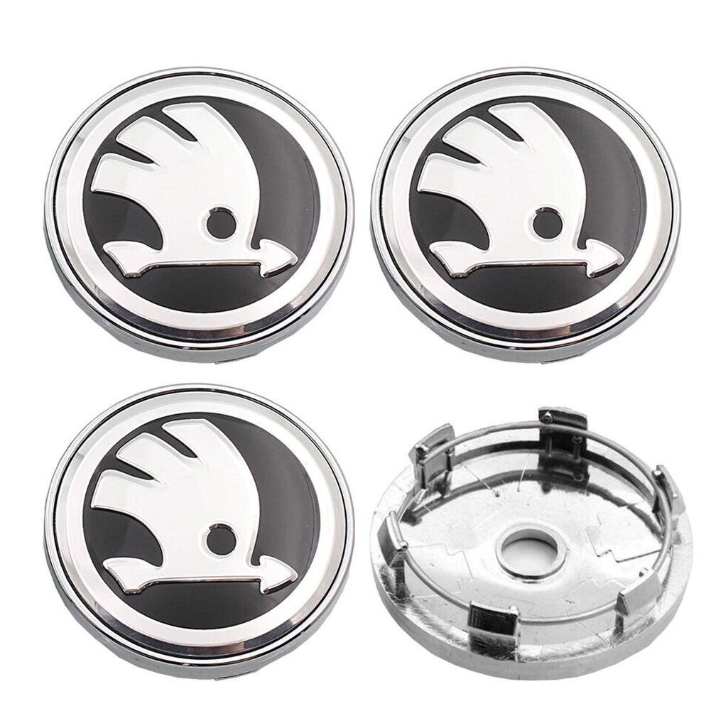 rtocy3 1-5Sets Genuine Wheel Centre Cap Black 60MM Hub Cover for Skoda Octavia Fabia High Quality Durable Protection Easy Installation