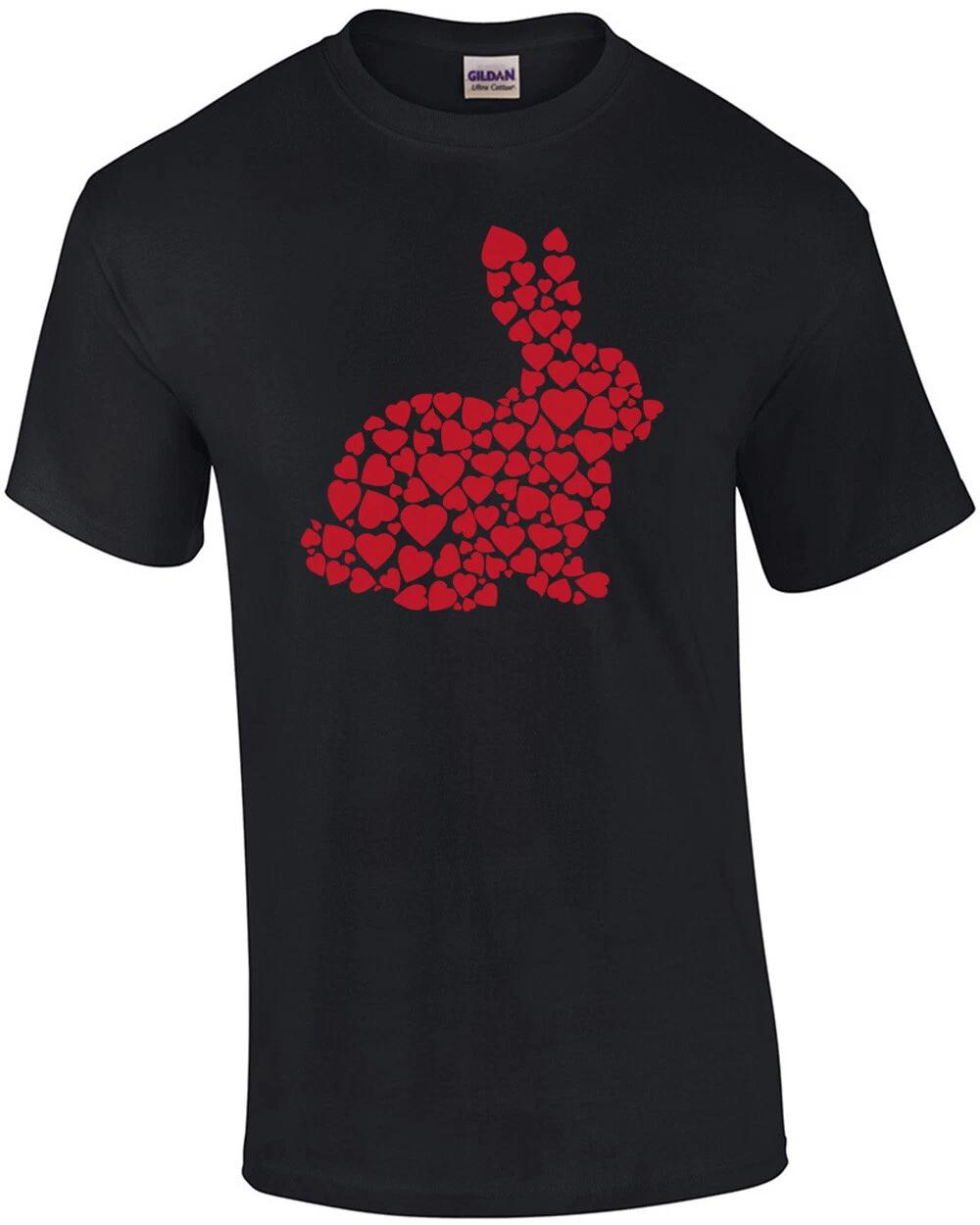 Bunny made up of red hearts - rabbit t-shirt 3XL