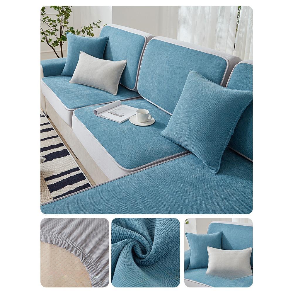 

Herringbone Chenille Sofa Stool Non-Slip Sofa Cushion Four Seasons Universal Sofa Cover Slipcover 60*60cm