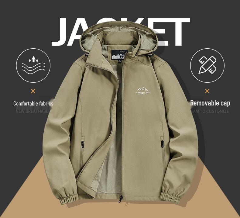 Men's Hooded Waterproof Windbreaker Jacket