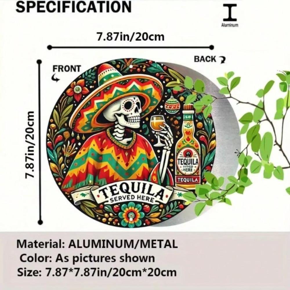 Metal Wall Decor Vintage Skeleton Hat Art for Home Bar Cafe Halloween