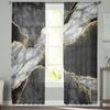 Abstract Black And White Marble Sheer Voile Window Curtains Tulle Curtains Living Room Balcony Decoration Drapes