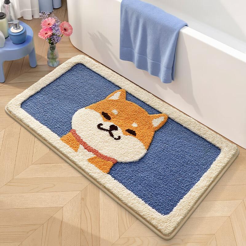 Dajiang Bathroom Mat, Toilet Foot Mat, Bathroom Entrance Absorbent Mat, Non-Slip Floor Mat for Bathroom, 50x100cm