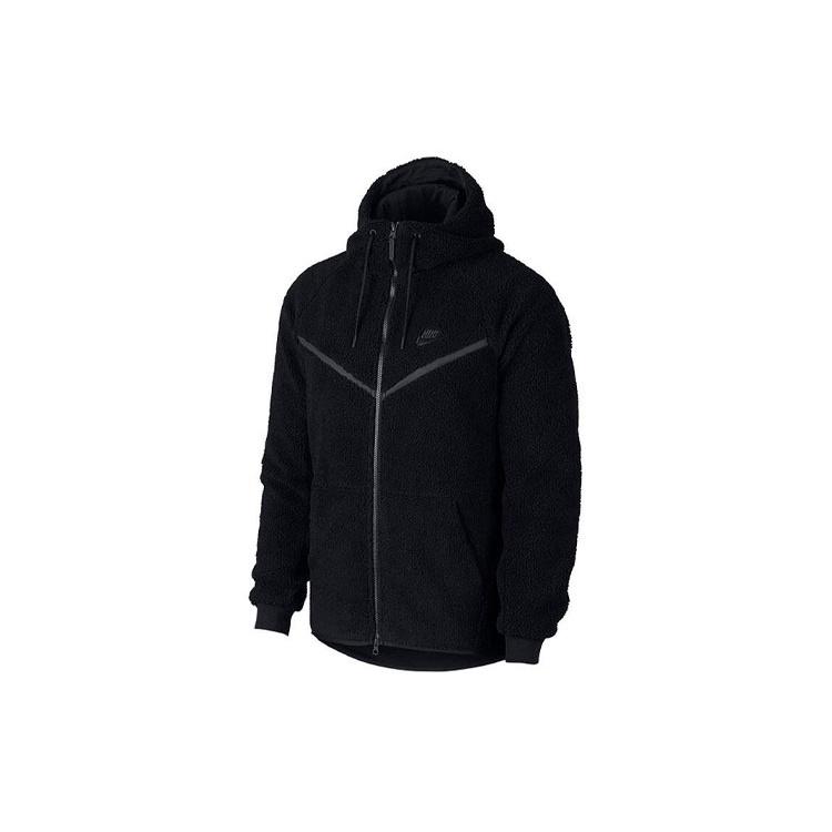 Nike Embroidered Logo Fleece Stay Warm Hooded Jacket Black Men s AQ2768-010 XL