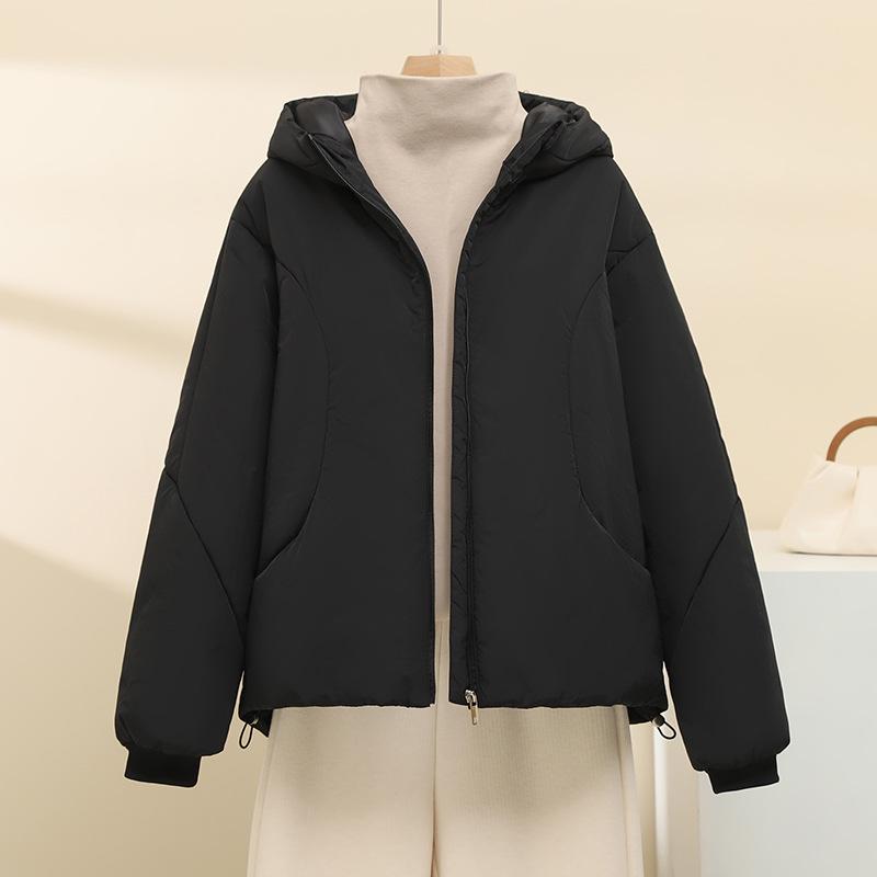 

Жіноча вузька корейська пуховик з коміром-стійкою та прихованими кишенями, осінь/зима 2024 року Medium чорний