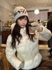 Rib cotton-padded clothes for women's new winter short hooded thickened warm small bread clothes cotton-padded jacket
