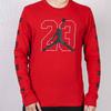 Jordan Big Logo Basketball Digital Print Casual Breathable Sport Round Neck Long Sleeve T-Shirt Men Tops Red AQ3702-687