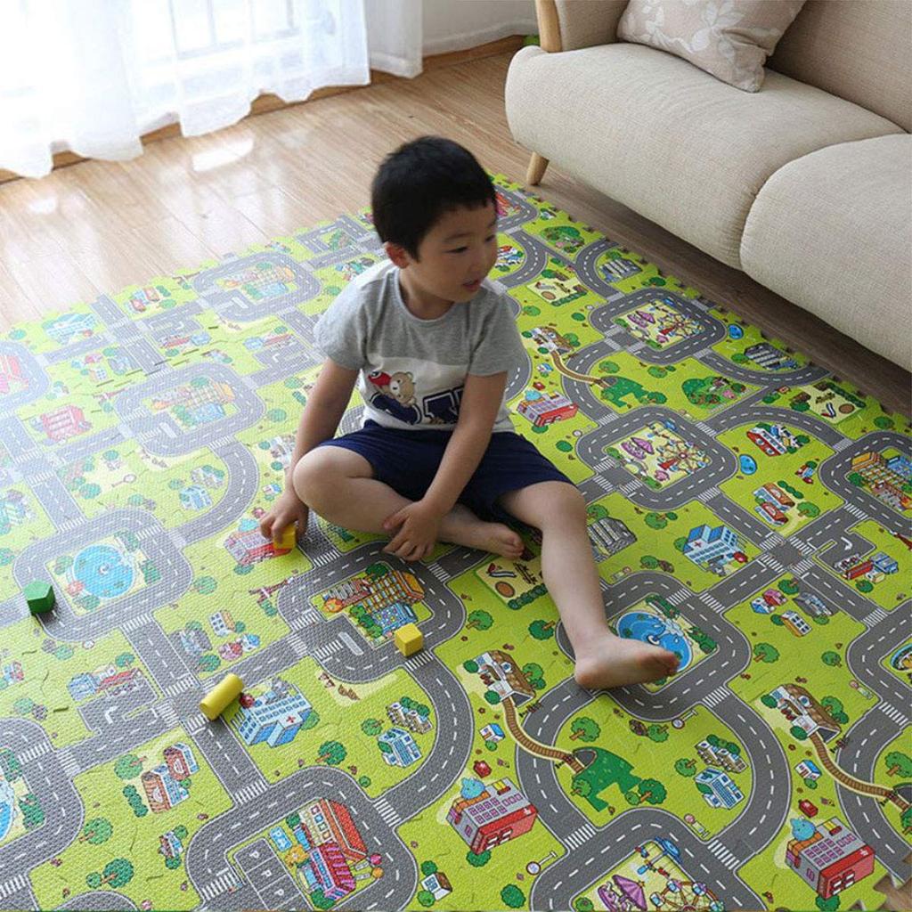 Iikuru Iikuru Play Road Jointed Puzzle Cushioned Play Nap (Iikuru) [Fun Play] Mat, Baby, Type, Thick, Waterproof, Kids' Mat, Large, Mat, Mat, Sheet,