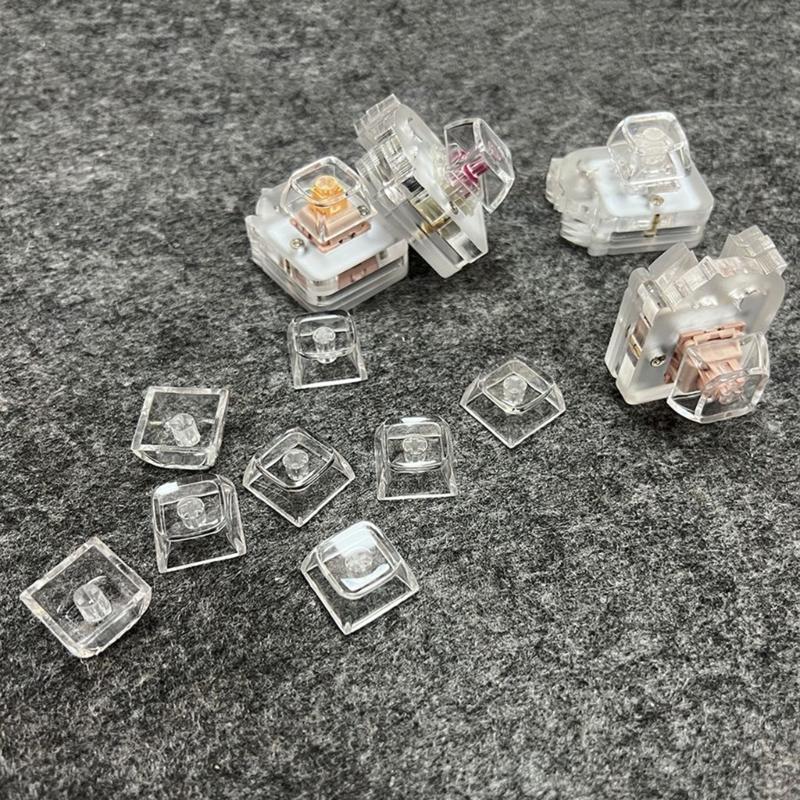 5/10PCS 1U Keycaps, Transparent with Backlit Stain Resistant Enhances Typing For Mechanical Keyboards