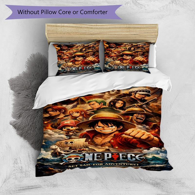 3pcs Duvet Cover Set (1*Duvet Cover + 2*Pillowcase, Without Core), One Piece Print Bedding Set, Bedroom Decor, All‑Season, Birthday Gift