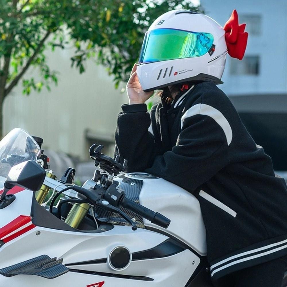 Cloth Cloth Satin Ribbon Bow 12 Colors Helmet Headwear Helmet Bowknot Electric Vehicle Decoration