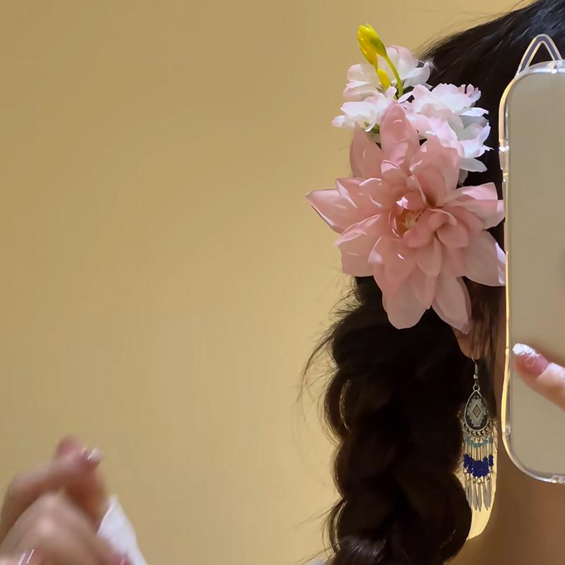 Enchanting Lily Flower Hair Clip: Elegant Shark Clip for Updos