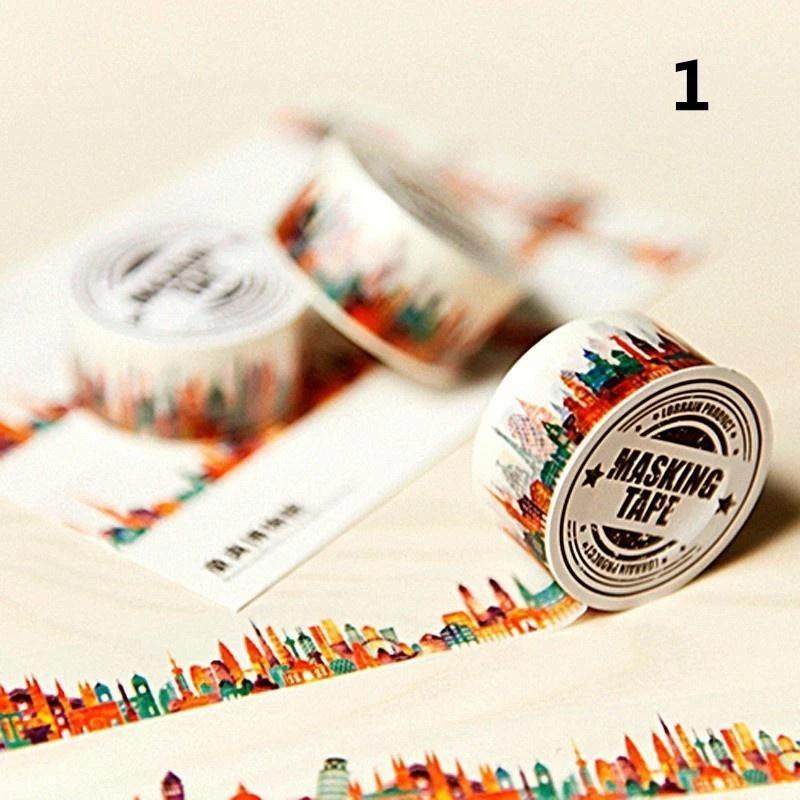 

Сделай сам Украшение Скрапбукинг Планировщик Клейкая лента Канцелярские товары Великолепный Город Васи-лента 1