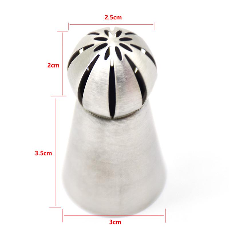 7 Pcs Russian Framed Spherical Torch Mouth Stainless Steel Decorating Large Flower Heads Dessert Decorators