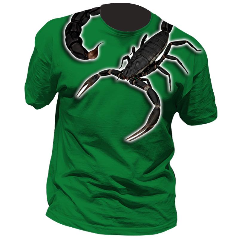 Summer Men's T-Shirts 3DTee Animal Harajuku Top Scorpion Graphic Print Casual Oversized Clothes 2022 O-Neck Short Sleeve T Shirt