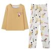 WeChat Herbst/Winter Damen Niedlicher Stil Rundhals Pyjama-Set - Langarm und Hose