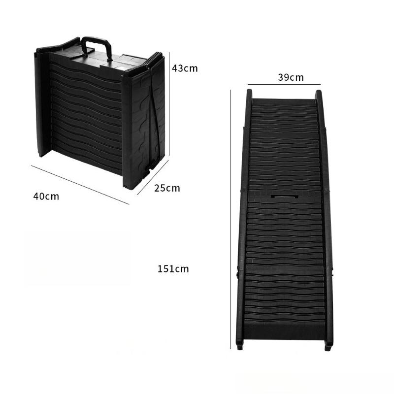 Folding Dog Ramp for Car Pet Stairs Folding Car Steps Slope Car Climbing Large Dog Climbing Ladder with Non-Slip Rug Surface