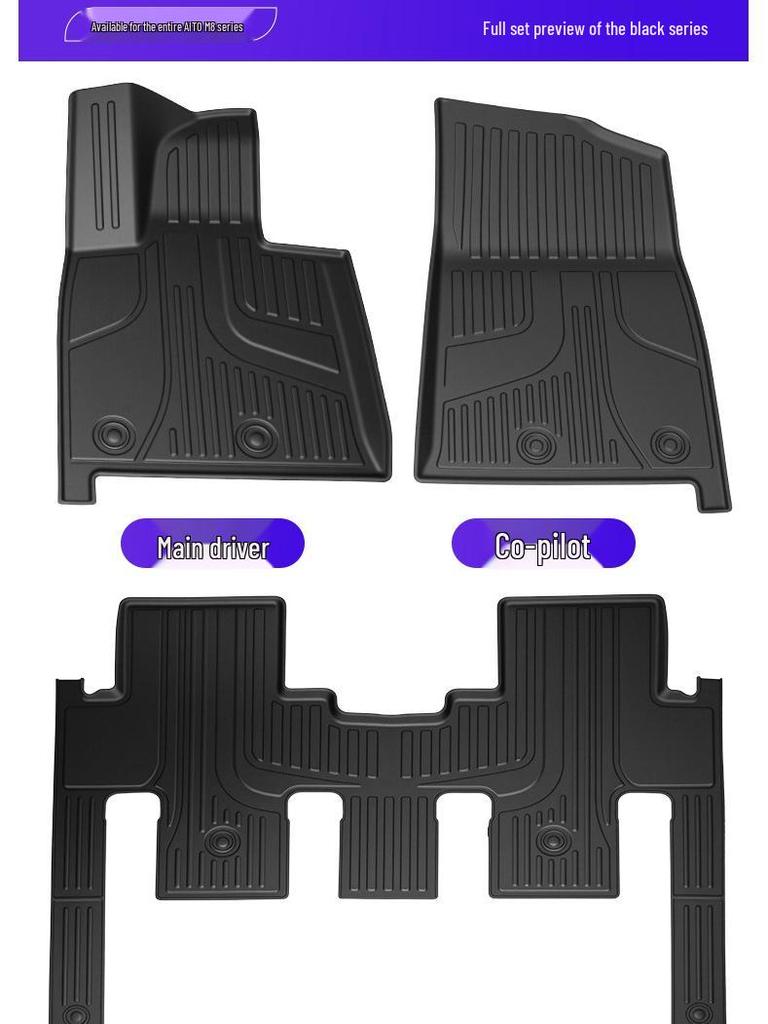 AITO M8 TPE Floor Mats & Waterproof Trunk/Backrest Mats for Five/Six-Seater Cars