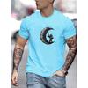 T-shirt da uomo con scollo a O, manica corta, stampa, cotone, comoda, da uomo
