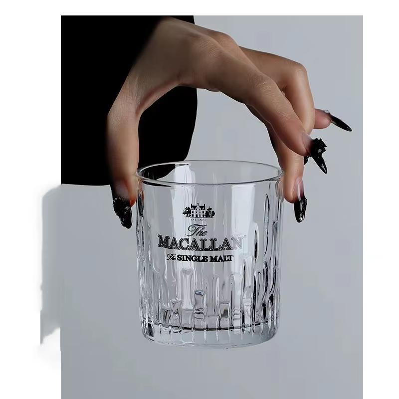 Macallan Private Collection Bicchiere da Whisky in Cristallo Bicchiere da Whisky Rock con Tagli Vetro Artistico Calice da Vino per Appassionati di Whisky