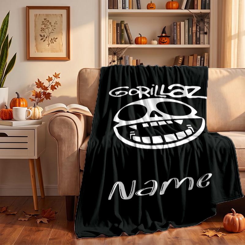 Gorillaz Custom Flannel Blankets Soft Warm Cozy Throws for Home Decor Holiday Gifts