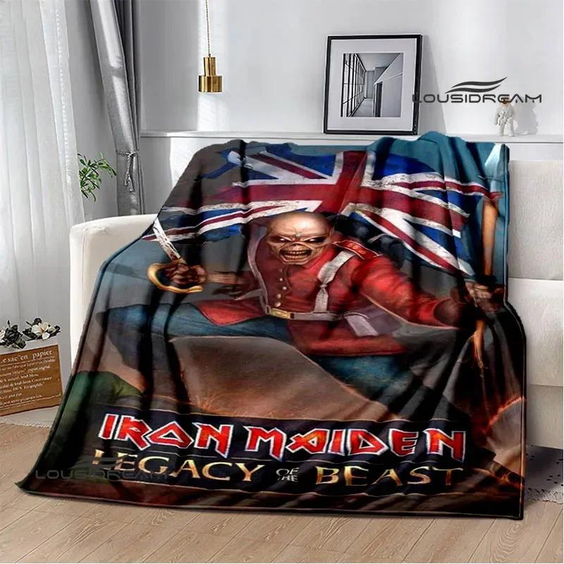 Rock Band I-Iron M-Maiden Printed Blanket Kids Warm Blankets Flannel Soft and Comfortable Blanket Bed Linings Birthday Gift