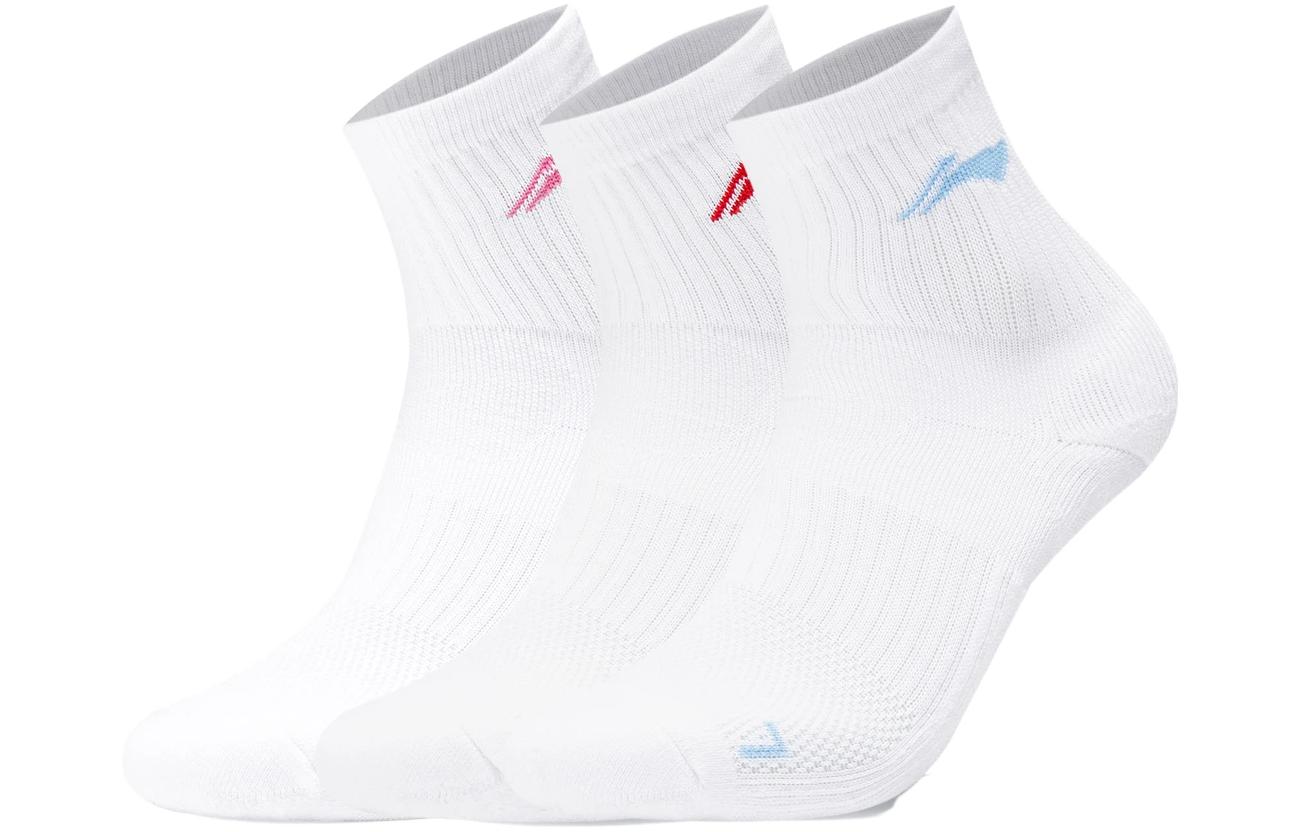 Li Ning SS23 Crew Socks Women s 3 Pack White AWTS005-2 F