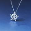FY-PL329 S925 Sterling Silver Pendant Necklace New Snowflake Zircon-encrusted Korean Style Fashionable Jewelry