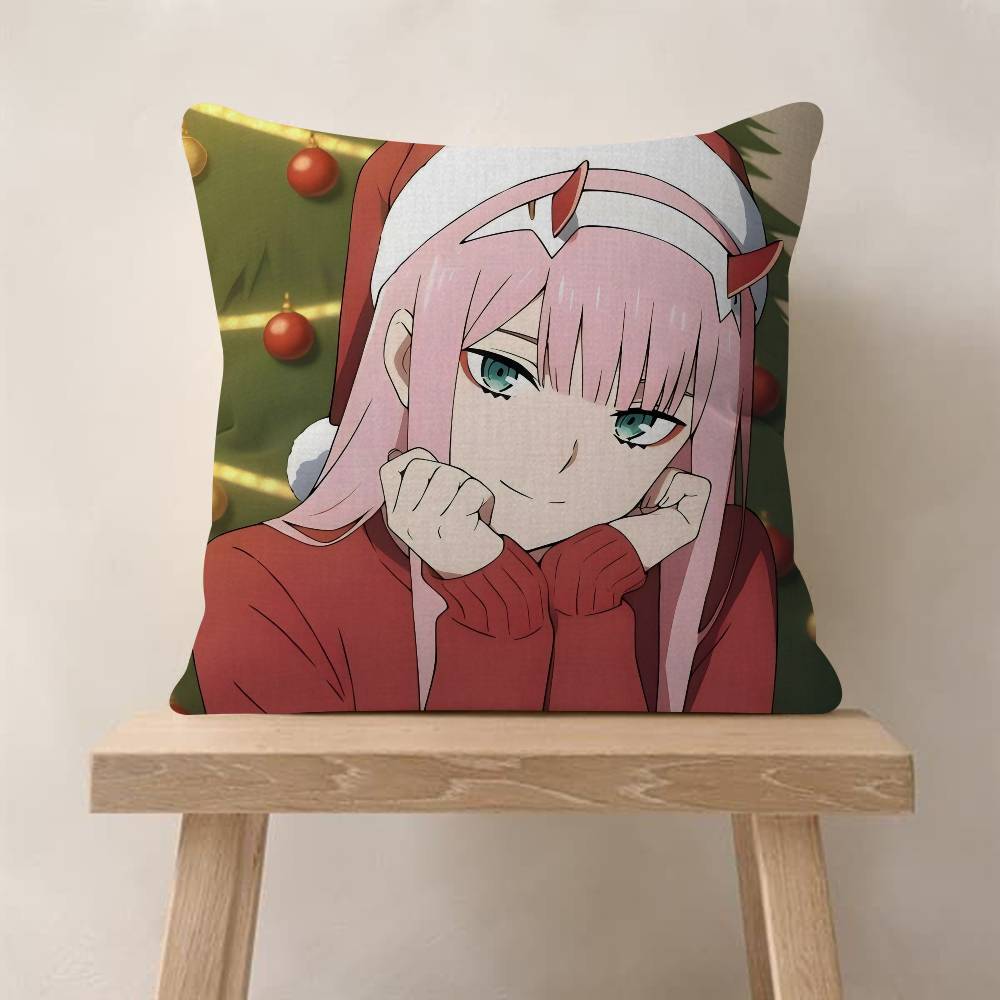 Anime DDarling In The Franxx Cushion Cover Car Throw Pillow Case For Sofa Car Christmas Gift