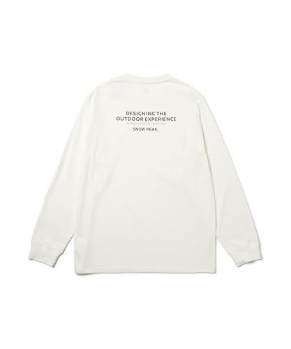 Snow Peak Typography L/S T-Shirt TS-25AU007, Short Sleeve, Men's and Women's, Off White, XL