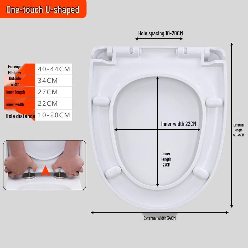 Universal Thickened One-Click Toilet Seat Cover for Household Flush Toilets