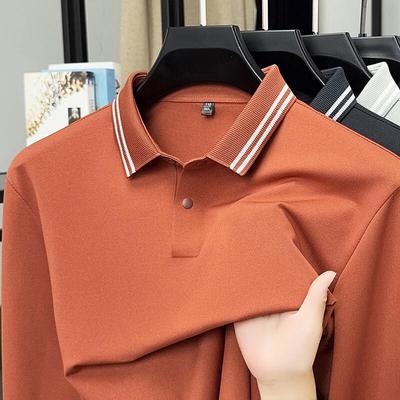 Firstview Men's Autumn/Winter Fleece Lined Long-Sleeve Polo Shirt