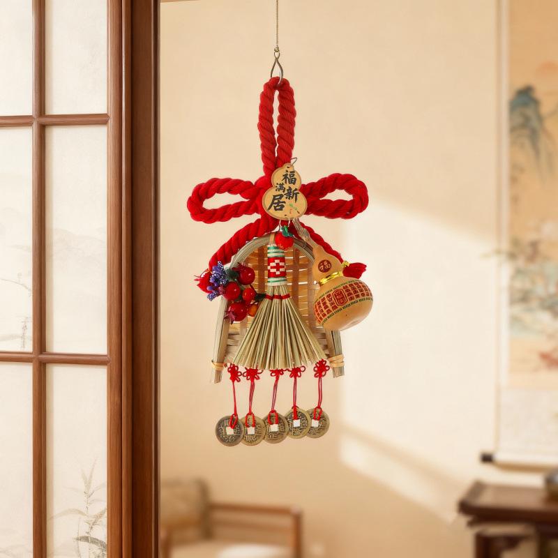 Spring Festival High-Grade Chinese Knot Fu Character Ornament for Living Room Door